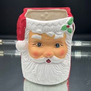 Vintage PAPEL Freelance Santa Claus Head Candy Container Planter